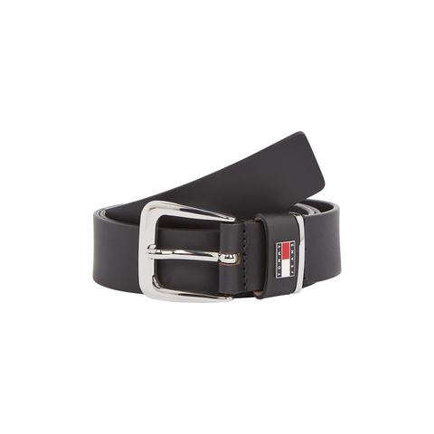 TOMMY JEANS Leren riem TJW HERITAGE 3.0 Eenvoudige doornsluiting, metalen patch