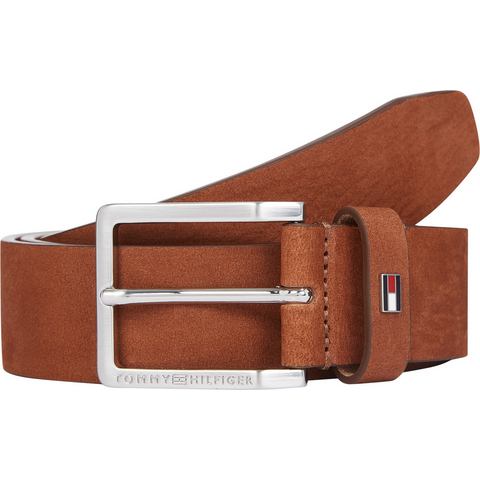 Tommy Hilfiger Leren riem OLIVER NUBUCK 3.5 Metalen patch, eenvoudige doornsluiting