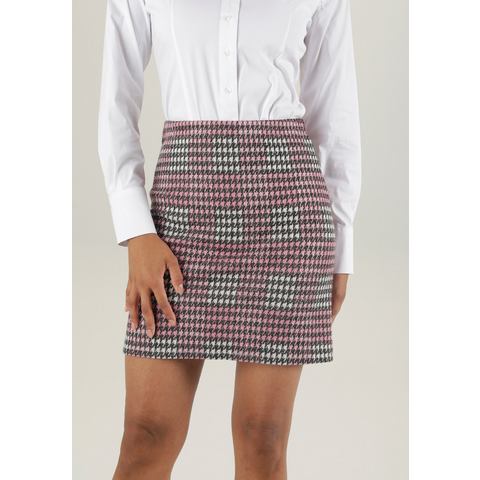 Aniston SELECTED Minirok met houndstooth-patroon in ruitlook