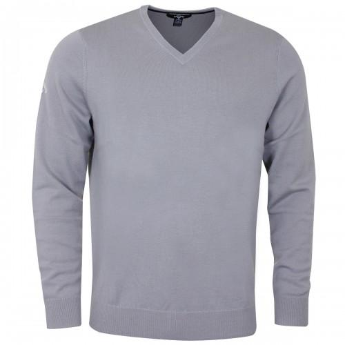 Callaway heren geribbelde merinosweater met V-hals L