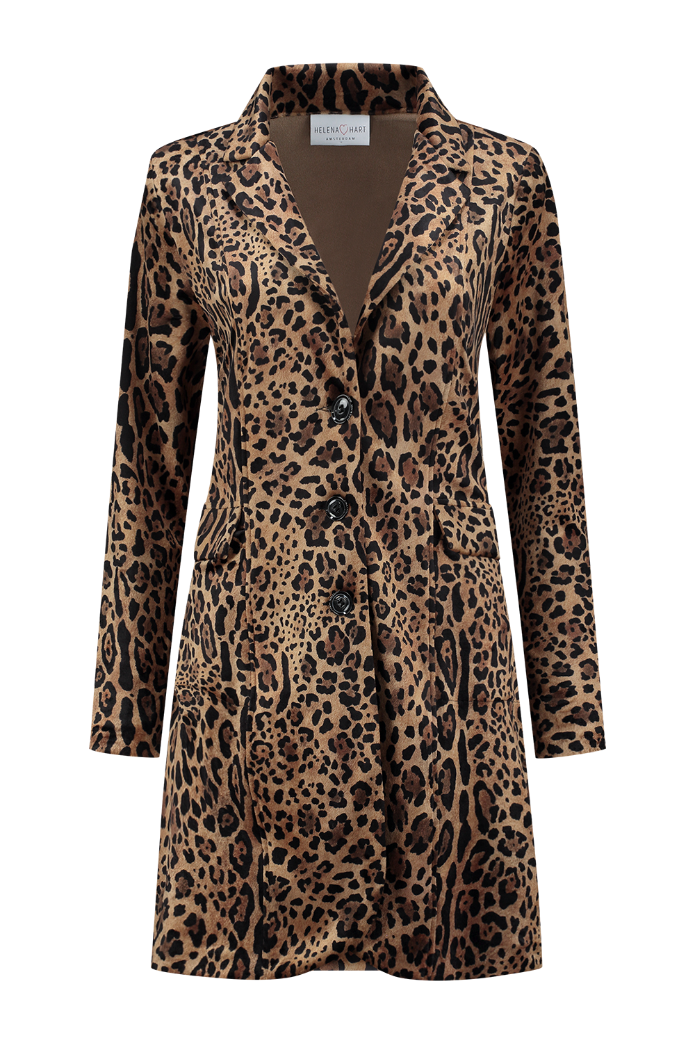 Helena Hart Blazer velours lang print benga 7489ben camel