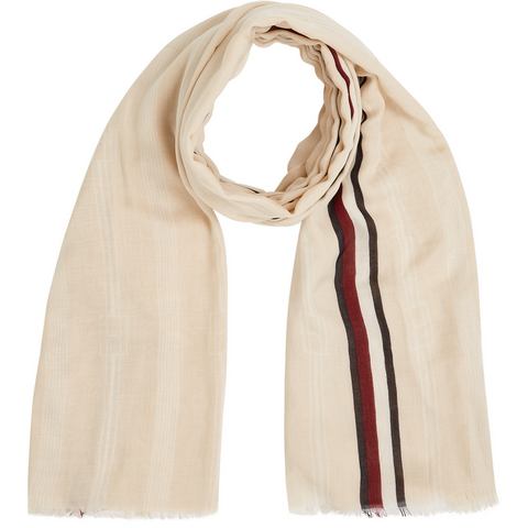 Tommy Hilfiger Sjaal ESSENTIAL FLAG SCARF transparante structuur, licht rafelig