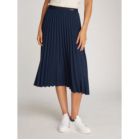 Tommy Hilfiger Plissérok FLUID PLEATED PULL ON MIDI SKIRT