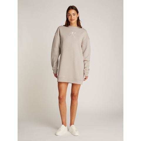 Calvin Klein Sweatjurk EMBROIDERED MONOLOGO CREW DRESS