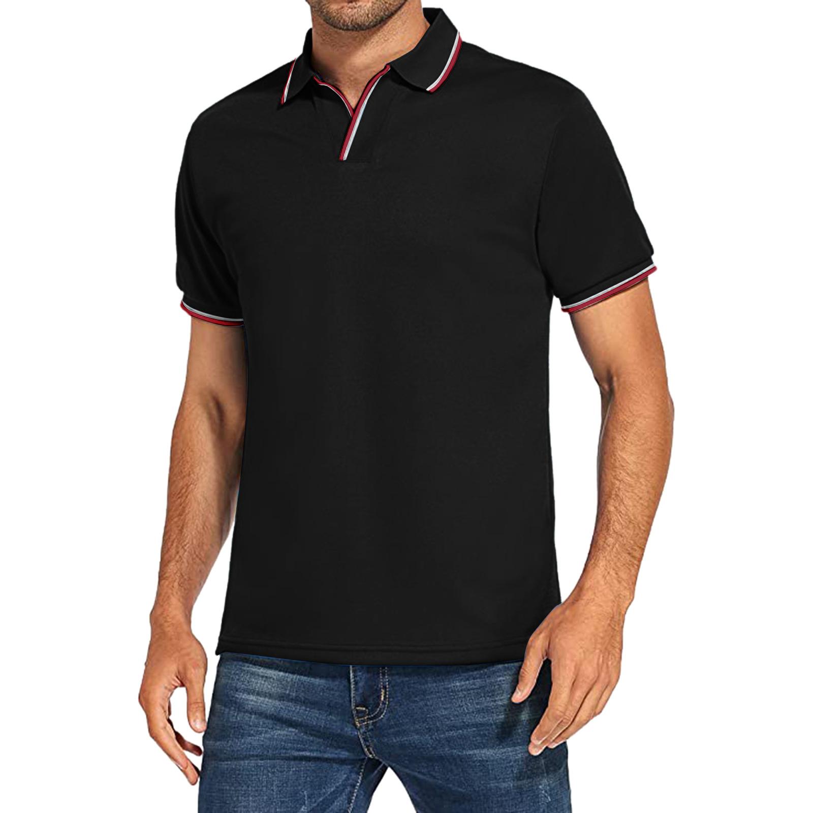 WowClassic Heren T-shirt Casual polo met korte mouwen Effen kleur Sport Top Man revers Wit Zwart T-shirts S lichtblauwe kleur