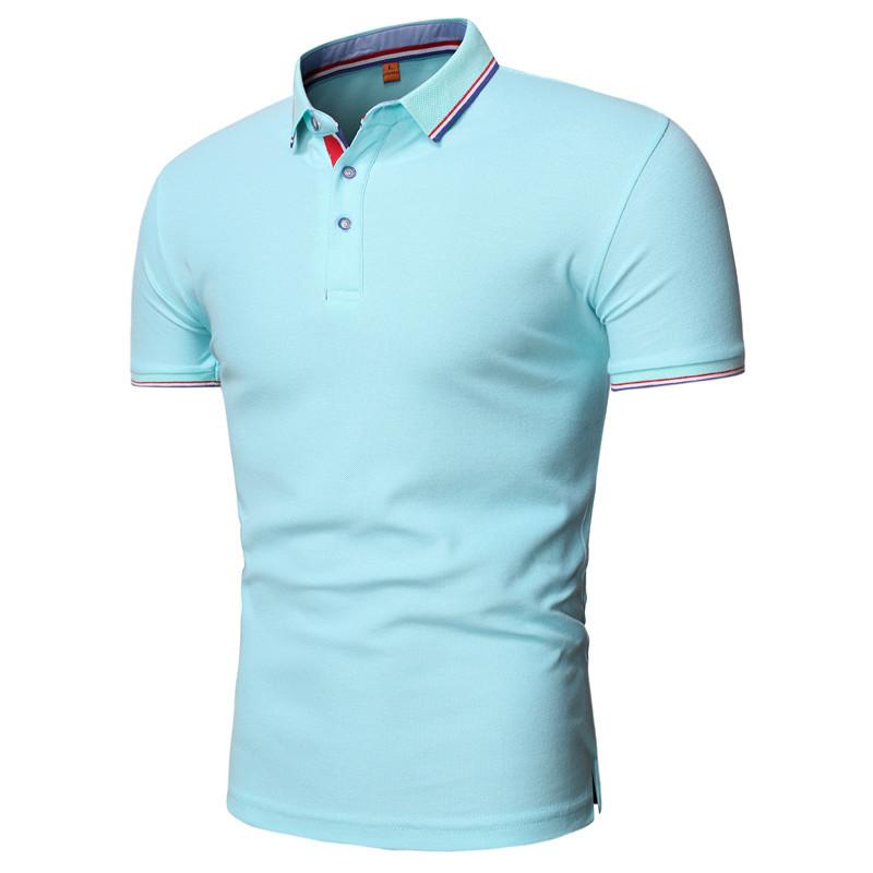 ForYourBeauty Zomer Poloshirt met korte mouwen Heren Solid Casual katoenmix Poloshirts Heren Tops Mode herenkleding M zwart