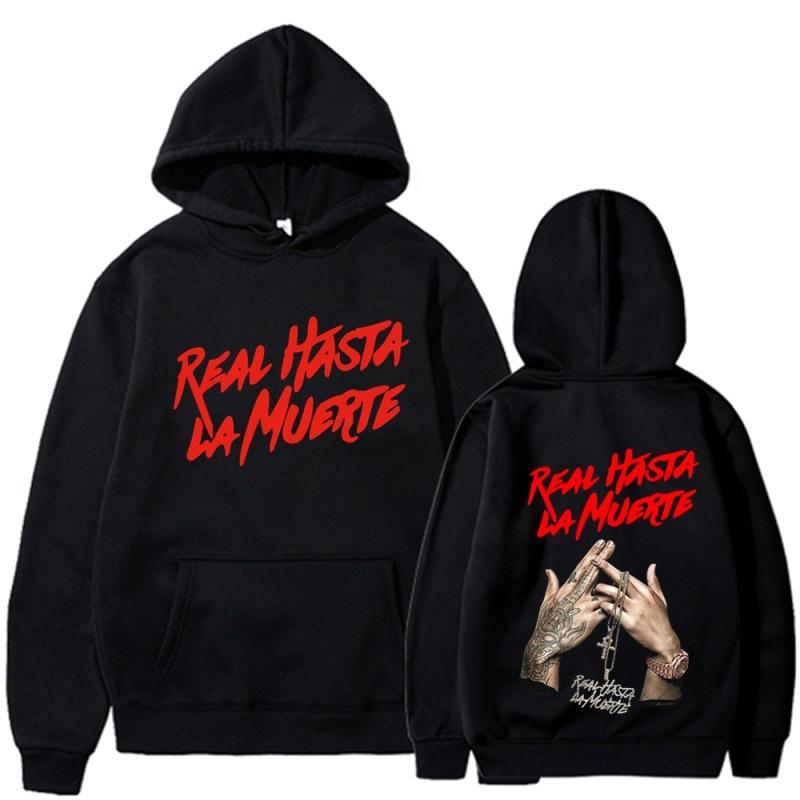 TENJINGE Trendy Anuel AA Printed Hoodies Sweatshirt Jas Real Hasta La Muert S