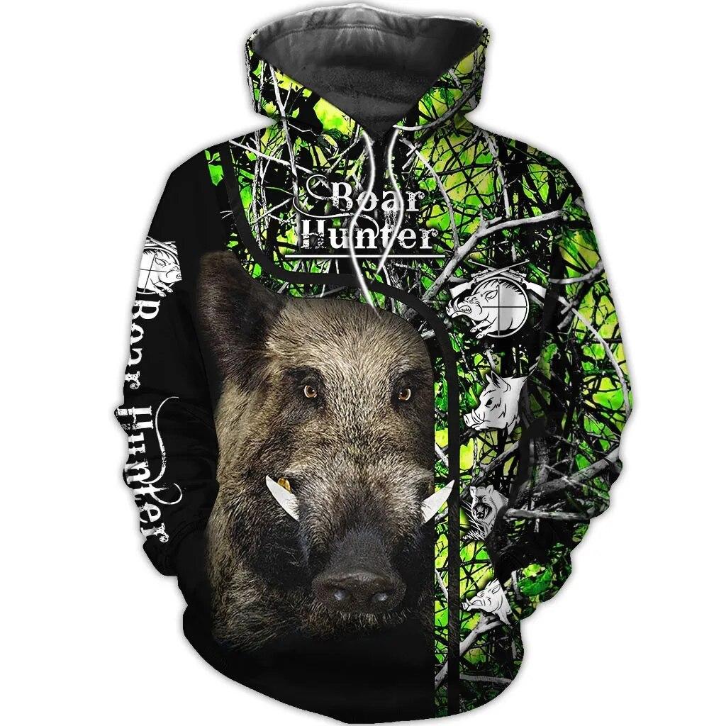 Factory Outlet Clothing Boar Hunter Mannen Hoodie Dier Jacht Camo Tattoo Trui Harajuku Casual Elanden Hunte Sweatshirts 3D Gedrukt Oversized Kleding M