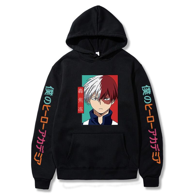 Limindong Anime Figuur My Hero Academia Hoodie Shoto Todoroki Grafische Lange Mouw Heren Sweatshirt Pullover Unisex Nieuwe Oversized Streetwear Hoodies XS beige