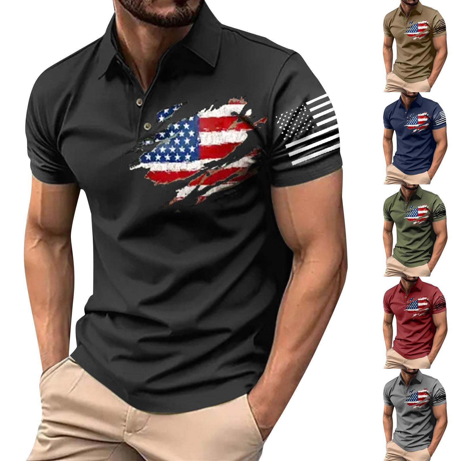 Timoduizhang Golfshirt voor heren Casual Sport V-hals Geribbelde kraag Korte mouw Mode Casual Effen Kleur Effen Lente en zomer Normale pasvorm L