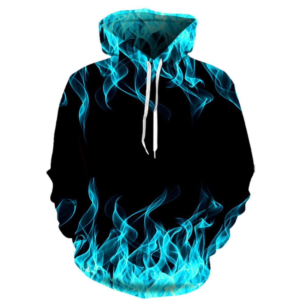 TIP723 Kleurrijke paarse vlam hoodie 3D geprinte sweatshirt heren hooded lente herfst grappige jas heren kleding jas streetwear hoodies S