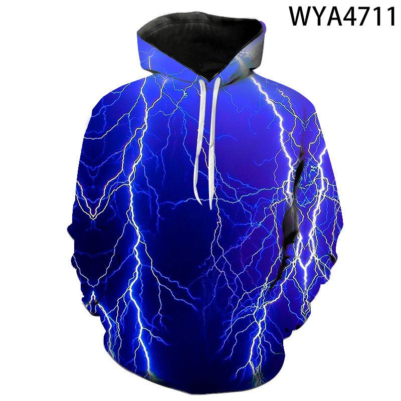 Xiao Xiang Lente Herfst Mode Mannen Bliksem Kostuum 3D Gedrukt Hoodies Sweatshirts Casual Lange Mouw Trui Hoodie Streetwear Tops M