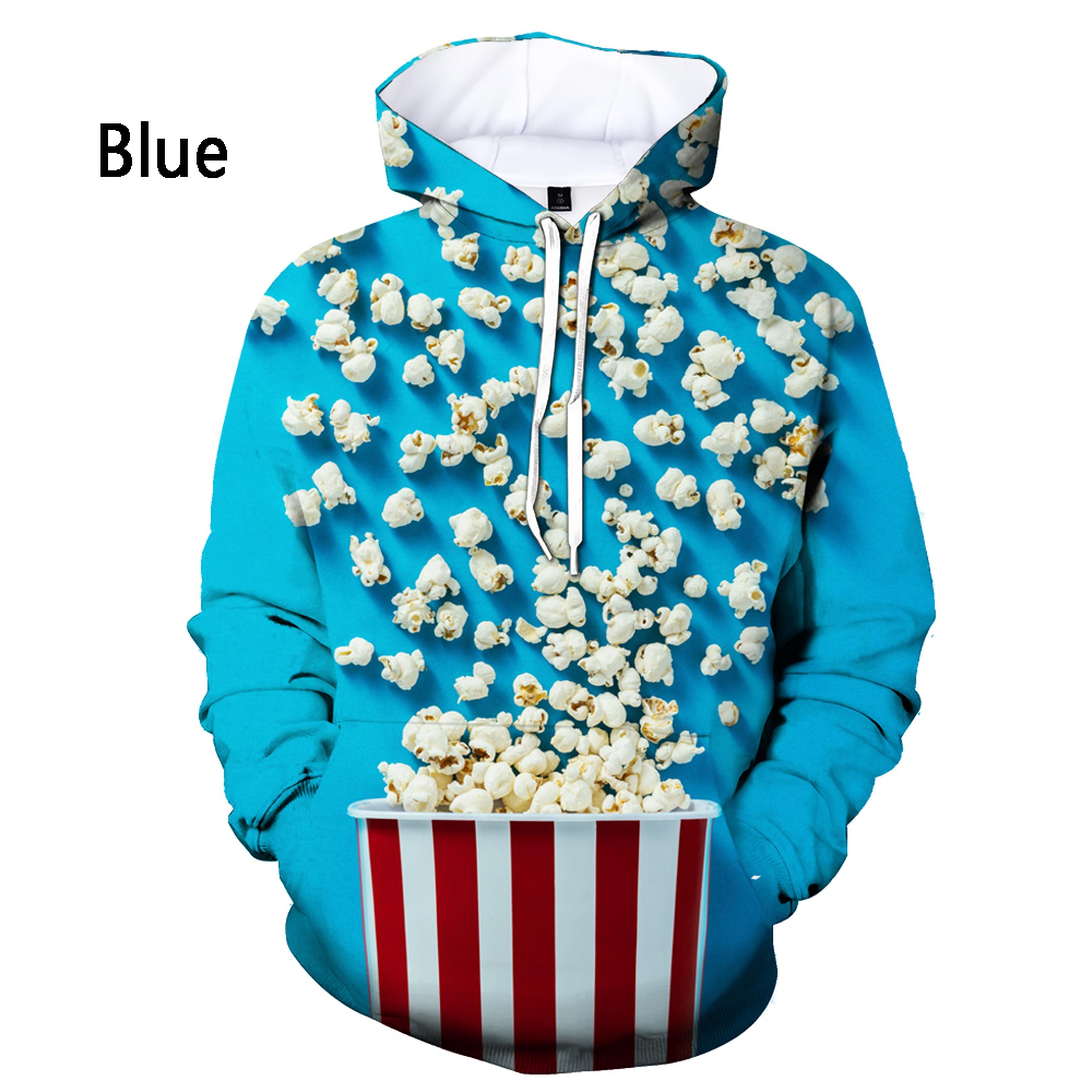 Xiao Xiang Lente Herfst Mode Mannen Vrouwen 3D Gedrukt Hoodie Heerlijk Eten Popcorn Chips Macaron Casual Heren Sweatshirts Met Capuchon L