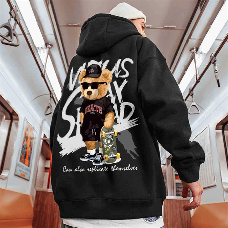 Nihao Skate Bear Anime Print Hoodies Mannen en Vrouwen Oversize Streetwear Harajuku Fasion Casual Sweatshirt met capuchon y2k Hoodie Kleding 5XL