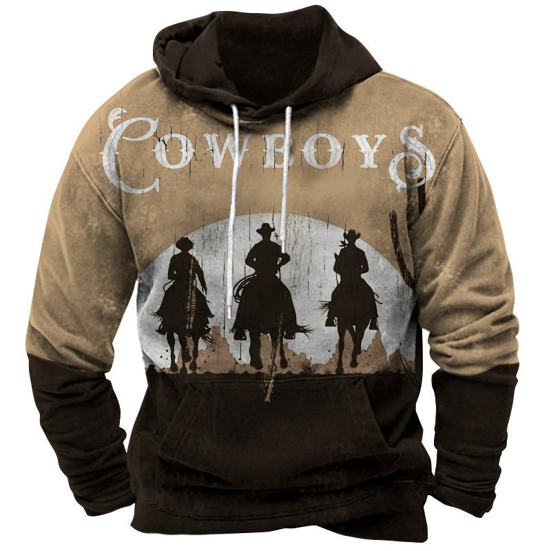 ETST WENDY 005 Vintage mannen hoodie cowboy patroon oversized herenkleding casual tops straat sweatshirt voor mannen pullover mannelijke klassieke hoodie S