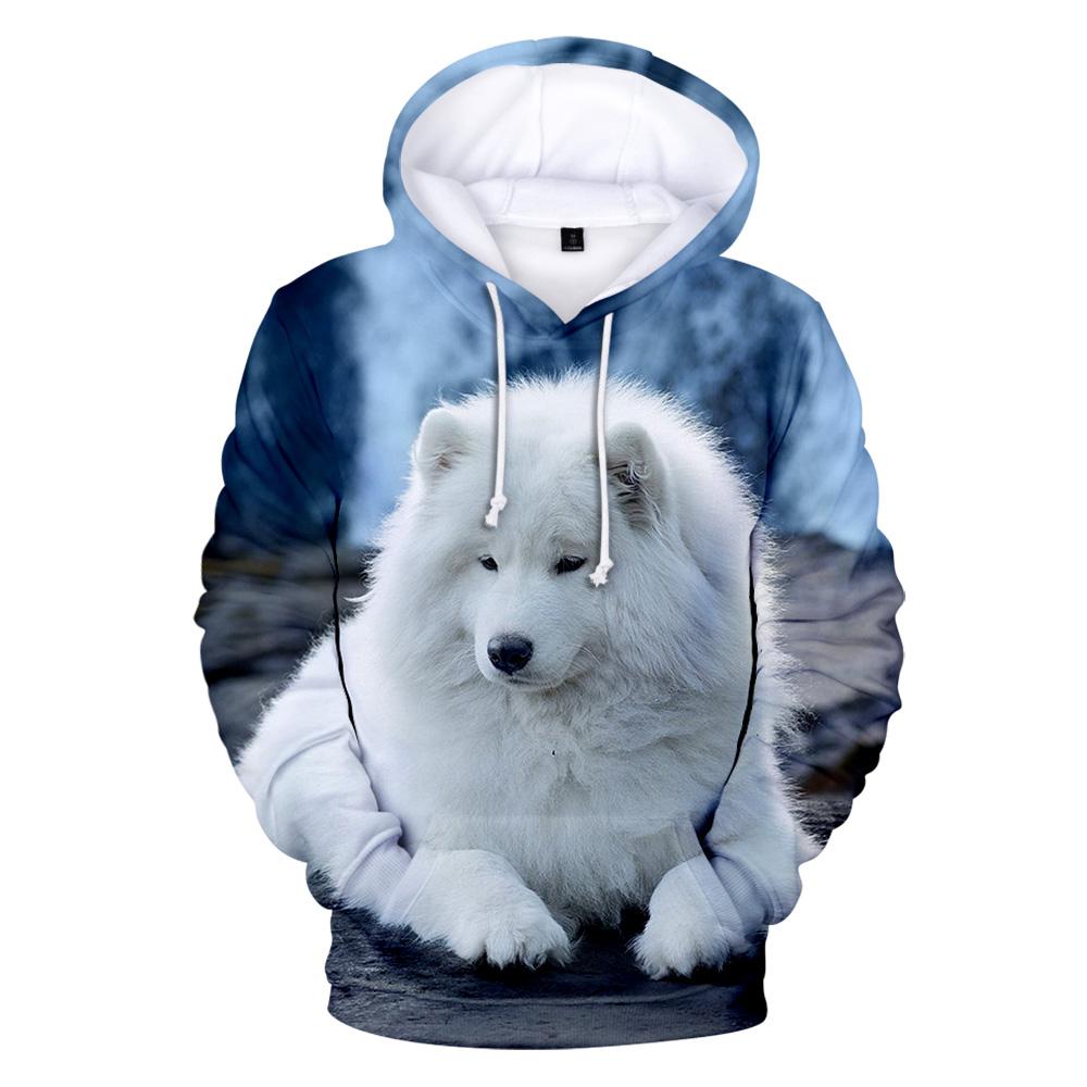 ETST WENDY 005 Mannen Schattige Dieren Samoye 3D Afdrukken Hoodies Sweatshirts Mannen/Vrouwen Lente En Herfst Mode Toevallige Sweater Leuke streetwear 4XL