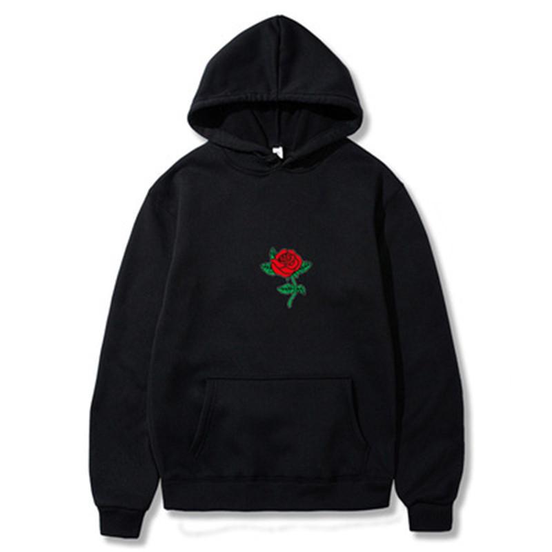 Nihao Harajuku Hoodie Sweatshirt Mannen Mode Streetwear Rose bloemenprint Hoodies Tops Trui heren hoody Hoody kleding XXXL