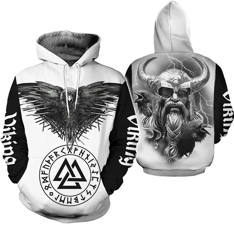 ETST WENDY 005 2024 Heren Hoodies Eagle Tattoo Patroon Vikings 3D Gedrukt Fashion Casual Harajuku Hip Hop Herfst En Winter Oversized Sudaderas M