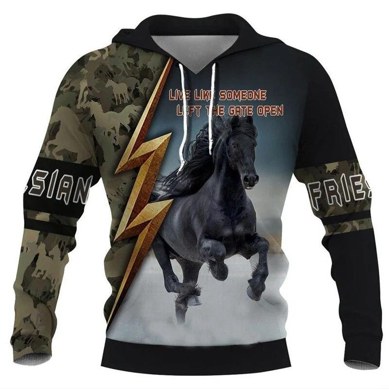 ETST 07 3D Paard Print Mannen Sweatshirt Met Capuchon Mode Dierlijk Patroon Hoodie Voor Mannen Oversized Casual Trui Tops Mannelijke Dagelijkse streetwear 4XL