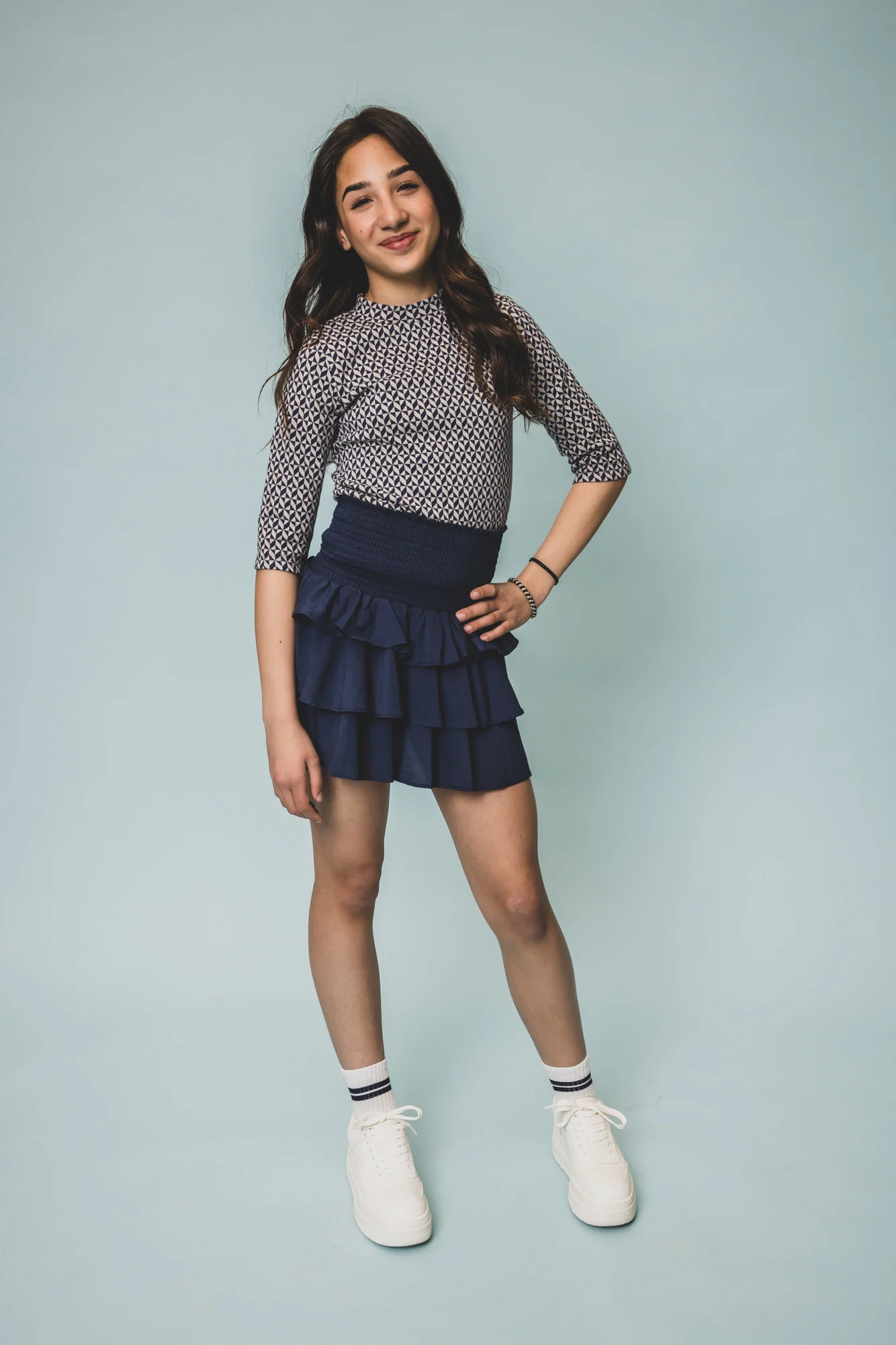 Looxs Revolution Skort woven oxford blue voor meisjes in de kleur