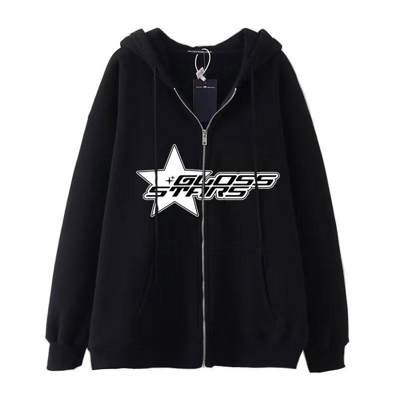 TENJINGE Trendy Europese en Amerikaanse herenkleding Amazon donkere stijl hiphop gothic harajuku Y2K pentagram hoodie met rits en capuchon S