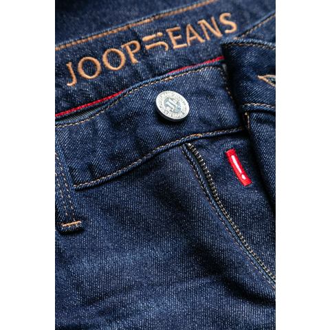 Joop Jeans Slim fit jeans Mitch Logopatch, muntzakje, stone wash-look