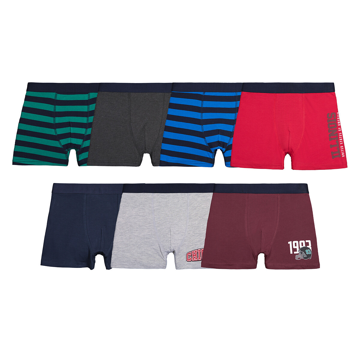 LA REDOUTE COLLECTIONS Set van 7 boxershorts in katoen met campus