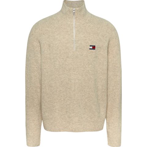 TOMMY JEANS Gebreide trui TJM REG 1/4 ZIP RAGLAN BADGE