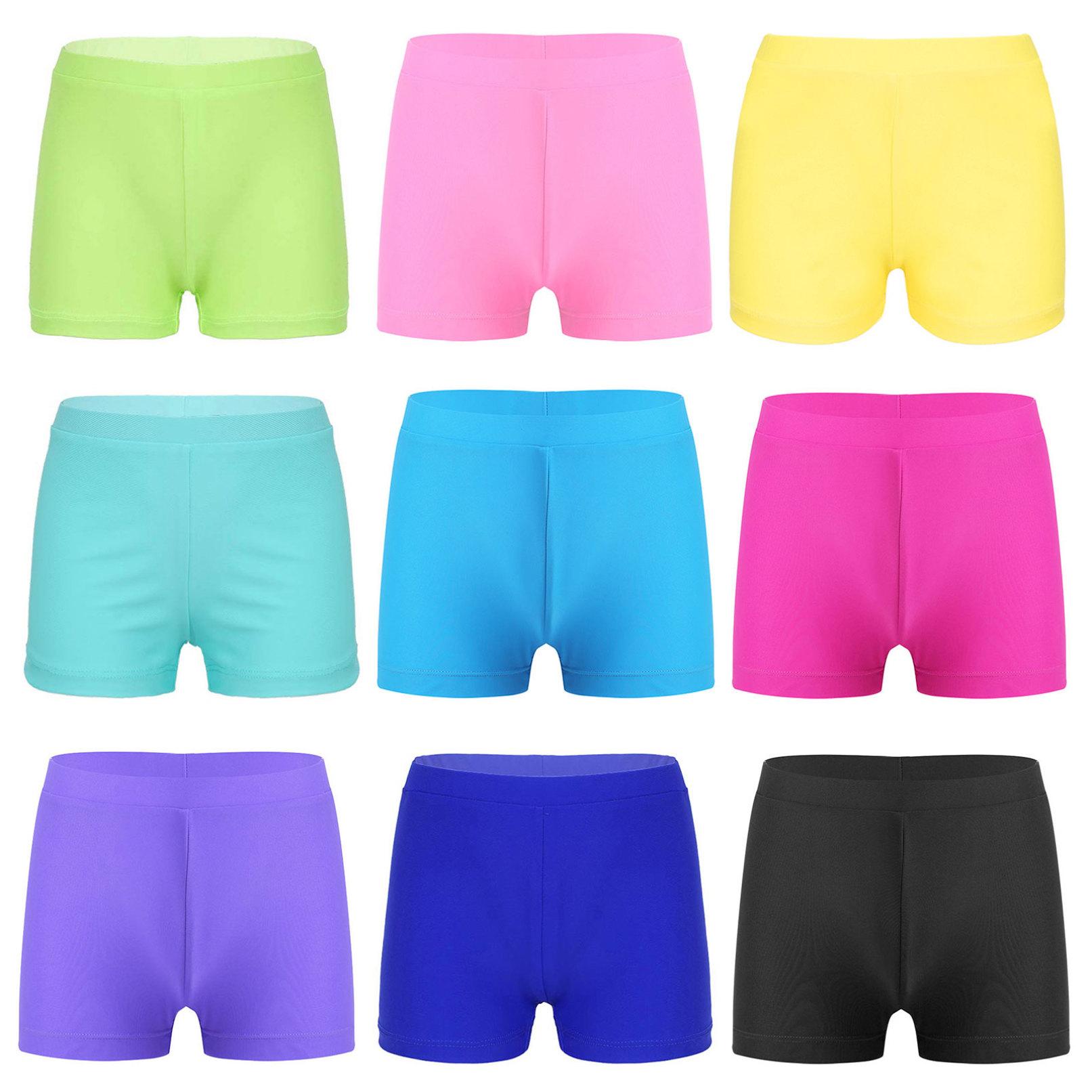 Ranrann Gymnastiekbroek voor kinderen, meisjes, effen kleur, balletdansbroek, sportzwemstrandshort 3-4 Years blauw