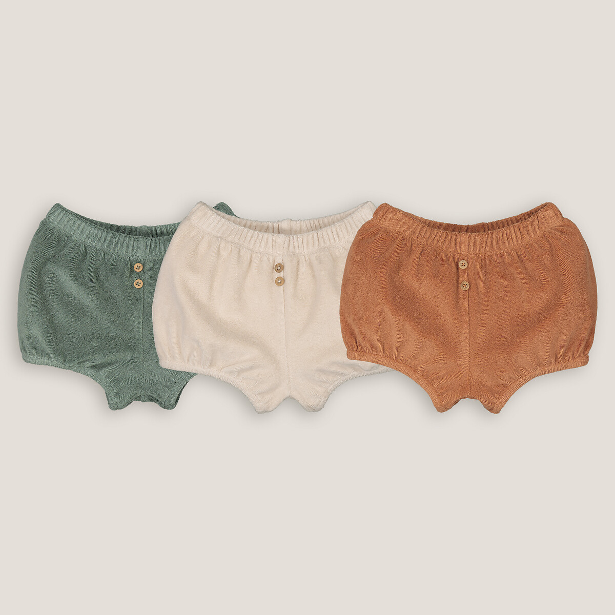 LA REDOUTE COLLECTIONS Set van 3 bloomers in badstof