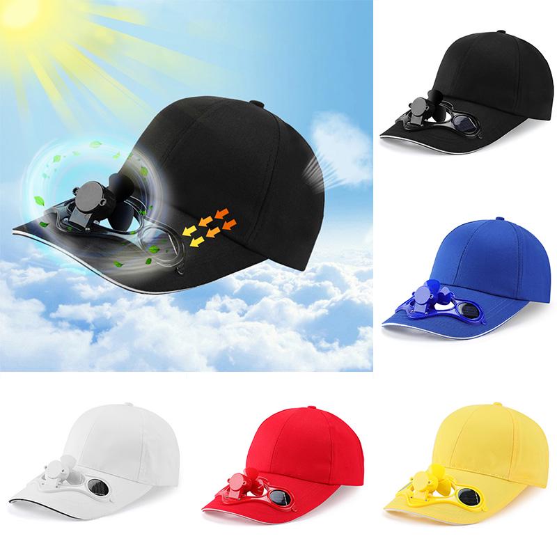 7Beakaq Zomercamping Katoenen zonbeschermingshoed met ventilator Zonne-zonneklep Cap Cap Outdoor Casual Unisex rood