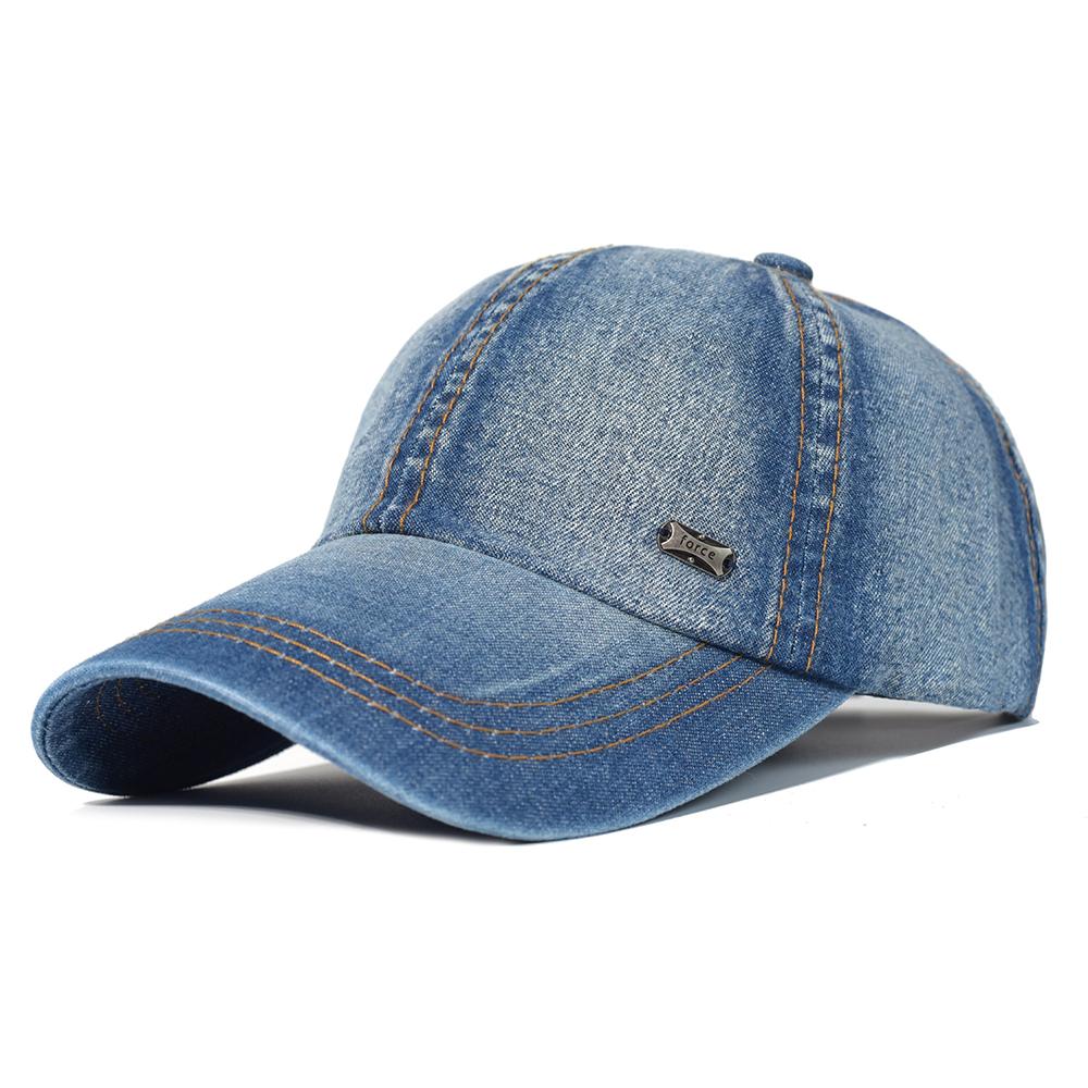 AETRUE Vintage gewassen katoenen baseball cap mannen vrouwen denim papa hoed verstelbare trucker stijl laag profiel One Size