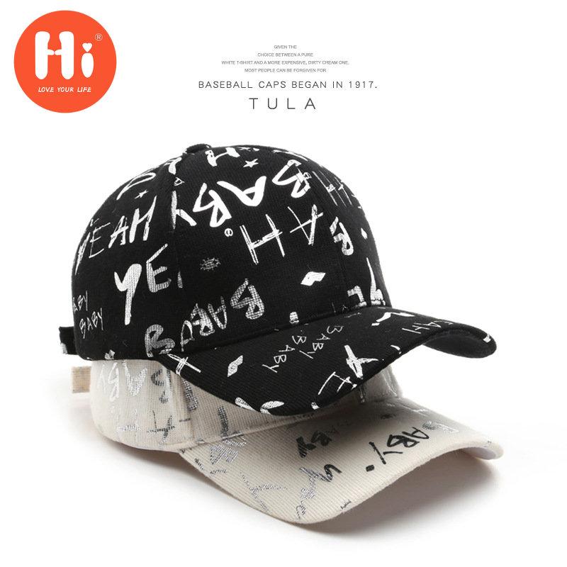 Hi Cap Mode Borduren Baseball Cap Zomer Outdoor Verstelbare Hip Hop Hoeden Bone Snapback Hoed zwart