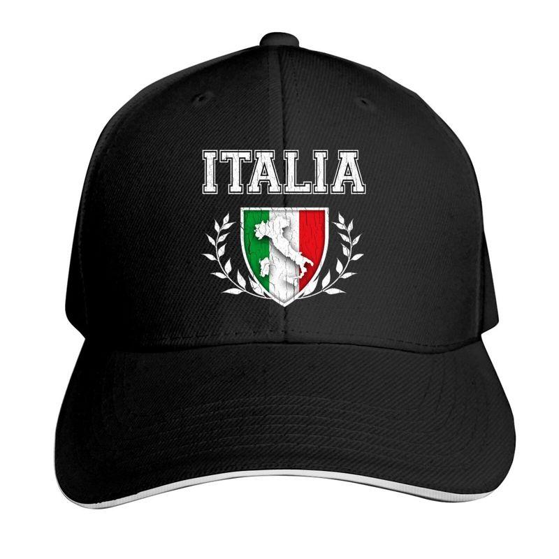 91460000MAC14ECE0X Italië Italiaanse vlag Boutique Baseball Cap Unisex Print Asjustable Hip Hop Fashion Cool Snapback Hoeden Zwart One Size