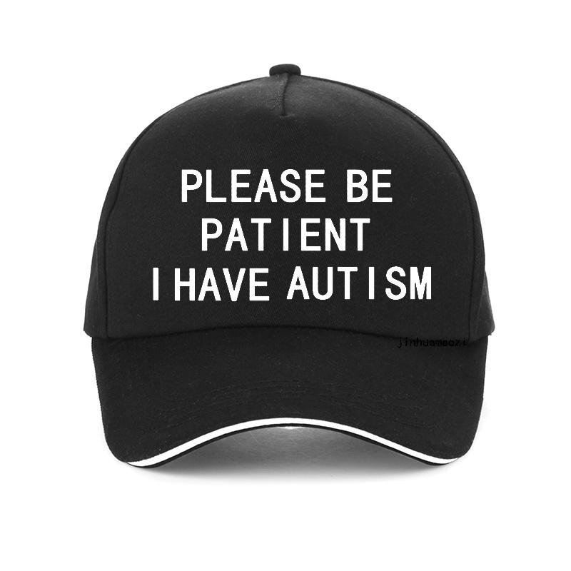 91440118MAC4M03W3Q Wees geduldig, ik heb autisme Briefprint Baseball Cap outdoor Unisex Dames autistische patiënthoeden verstelbare snapback hoeden