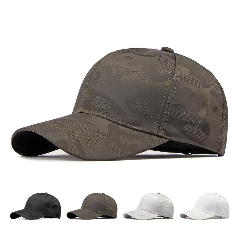 ONIHUA Outdoor Sport Casual Hard Top Baseball Cap Heren Verstelbare Camouflage Cap Sun Hat Vrouwen Paardenstaart Panama Cap Snapback Cap Vizier 55-60cm wit