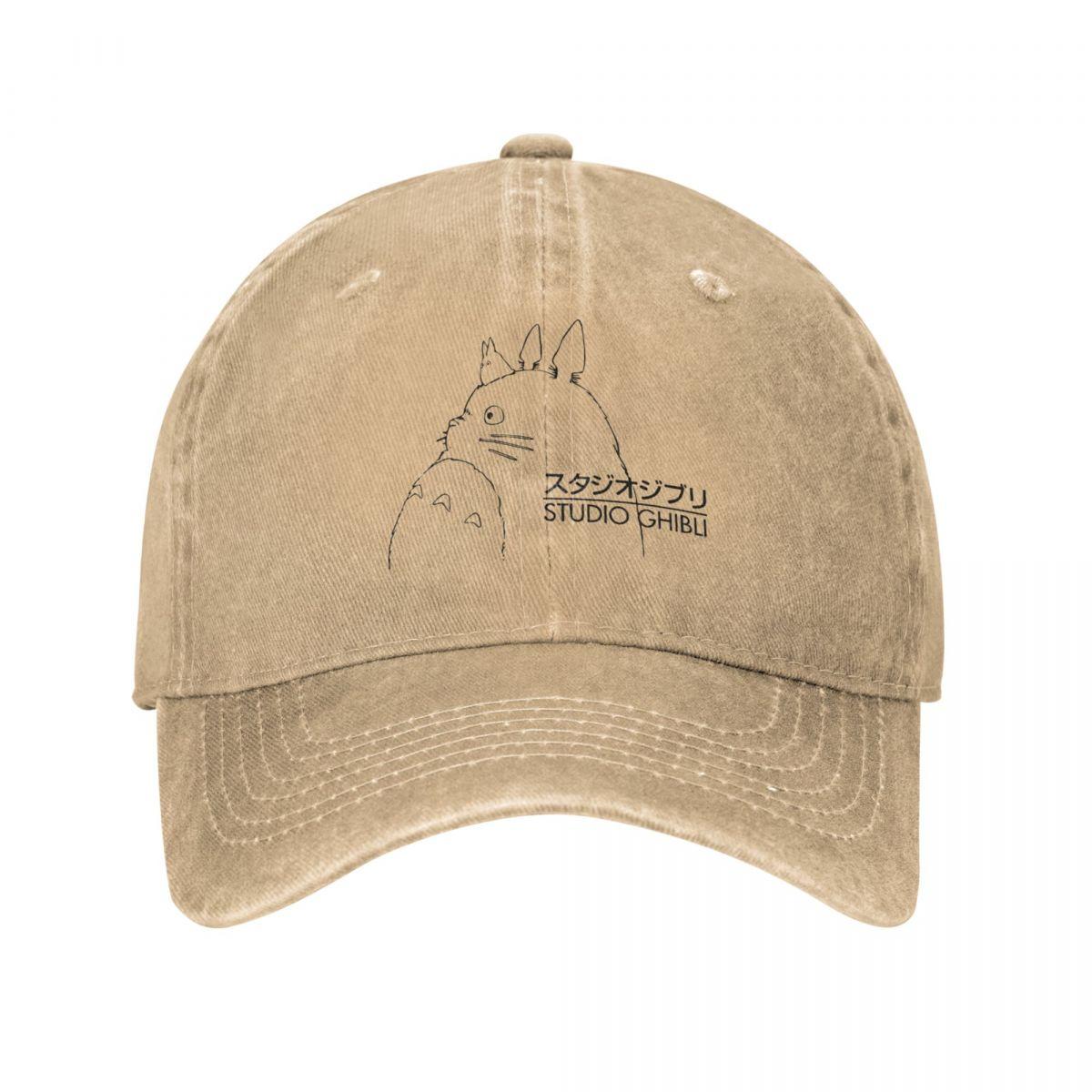 91440606MAC0BB6U2T Vintage Studio Ghibli Hayao Miyazaki Totoro Baseball Caps Unisex Vrouwen Verontruste Gewassen Snapback Cap Outdoor Zomer Hoeden Cap One Size