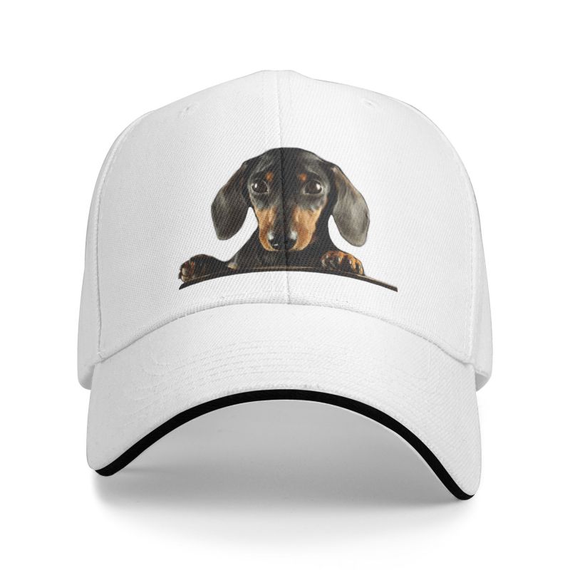 91530102MAC2AA7079 Gepersonaliseerde Teckel Hond Baseball Cap Hip Hop Dames Unisex Verstelbare Huisdieren Dier Papa Hoed Zomer Baseball Cap