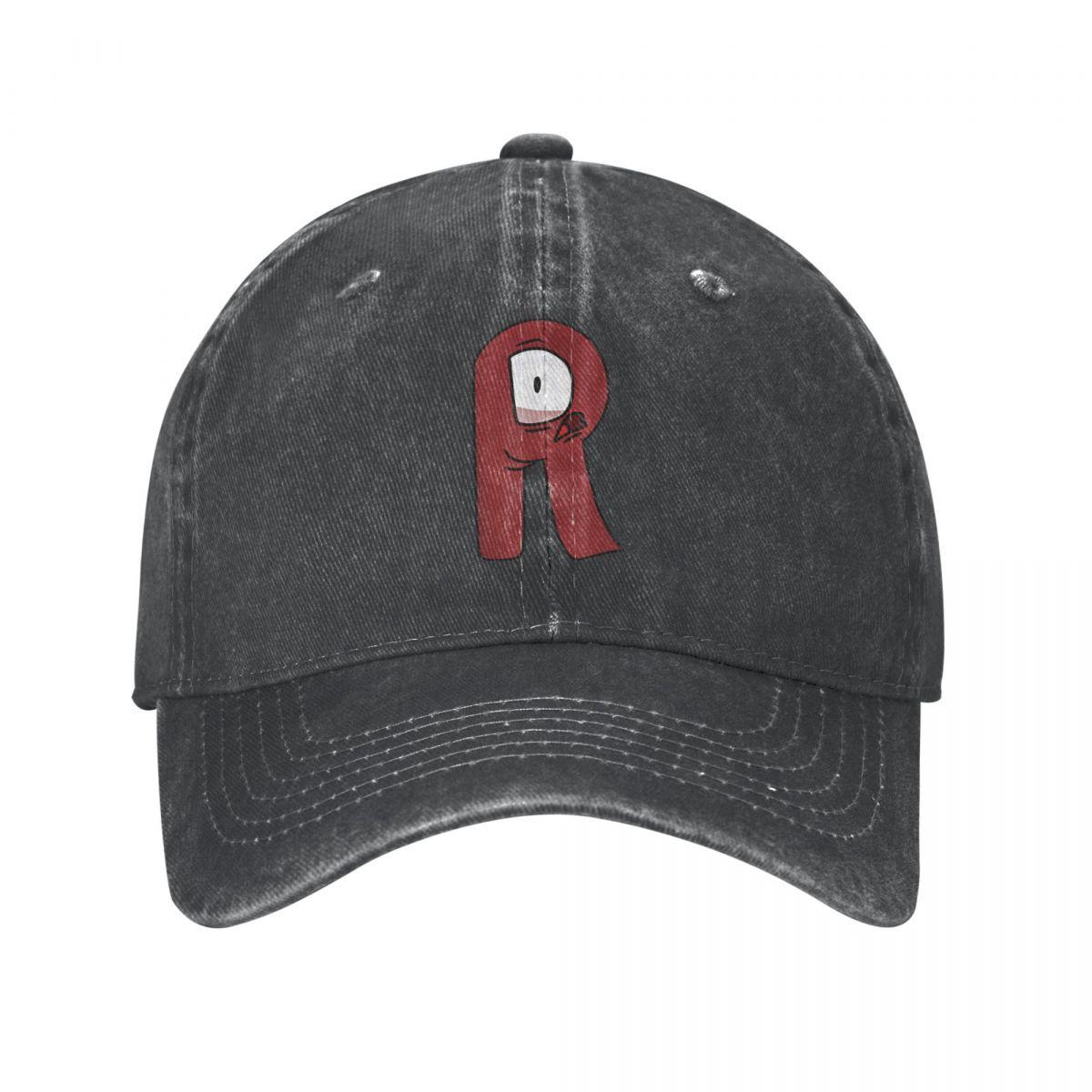 91530103MABXANBX49 Nieuwe Emotie Letter R Alfabet Lore Gewassen Denim Paardenstaart Baseball Cap Verstelbare Zonnehoed Papa Cap Zomer Vintage Casquette One Size