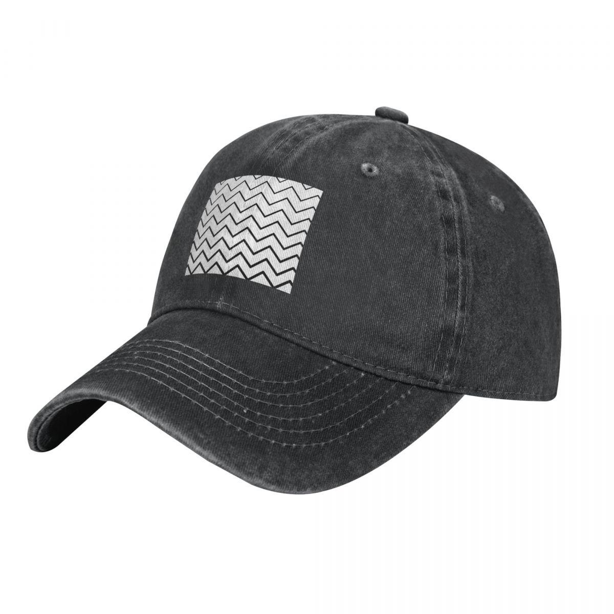 91460000MAC0FHAR19 Zigzag Chevron-patroon Zwart-wit Baseball Caps Zonnescherm Outdoor Cap Aantal:1 One Size