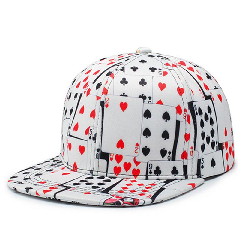 91420583MAC2W16L8R 2019 nieuwe Hip Hop Cotton Poker Print Cappellino Baseball Cap voor vrouwen Unisex Outdoor Fashion Casquette Homme Bone Snapback Hat