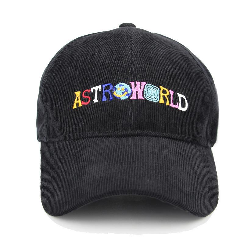 91141024MA7XA23D53 Lente Herfst Corduroy Baseball Caps Unisex Vrouwen Vintage ASTROWORLD Brief Geborduurde Hoed Unisex Verstelbare Snapback Hip Hop Hoeden