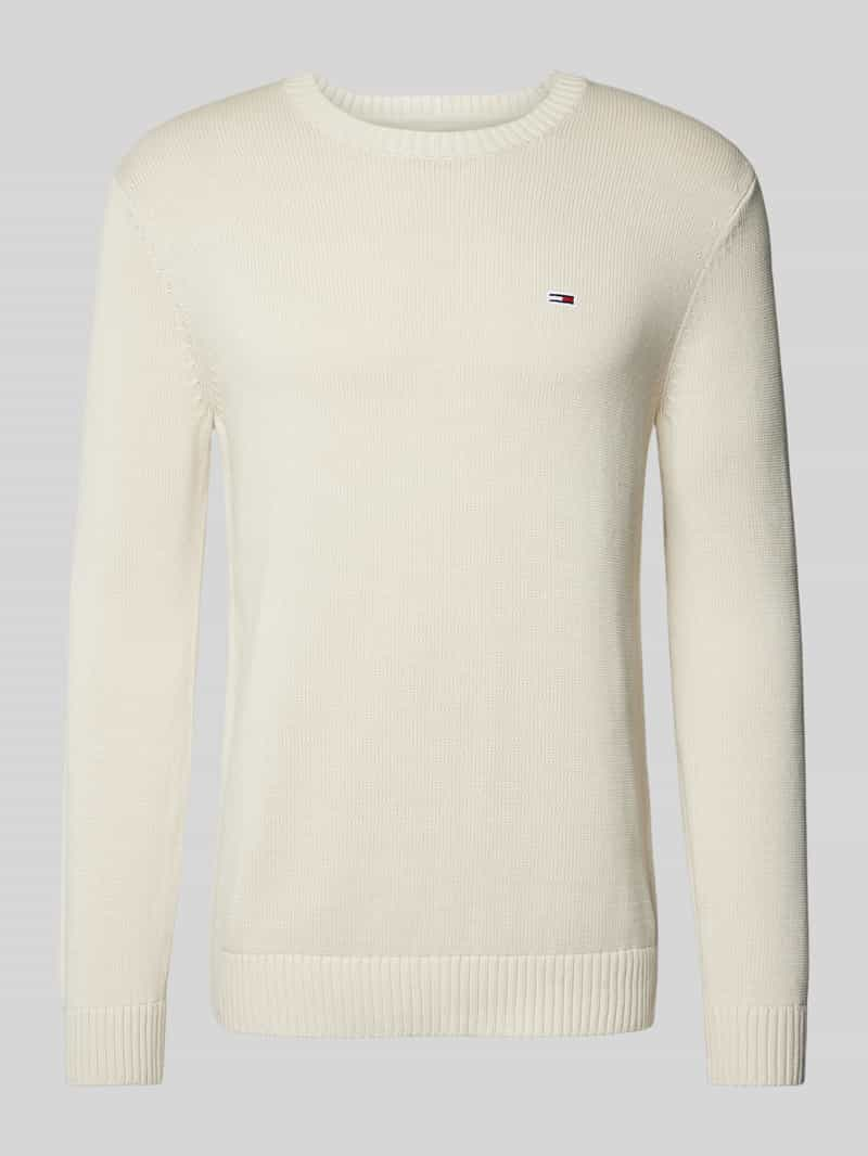 Tommy Jeans Slim fit gebreide pullover met logobadge