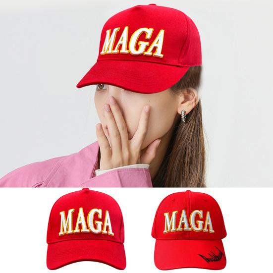 Mieshangle Unisex Baseball Cap Trump 2024 voor Maga Borduurwerk Lange Rand Zonnebrandcrème Anti-UV Verstelbare Paardenstaart Gat Outdoor Geplooide Hoed One Size A