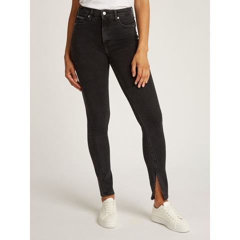 Calvin Klein Skinny fit jeans High rise super-skinny met stone-wash look, met muntzakje