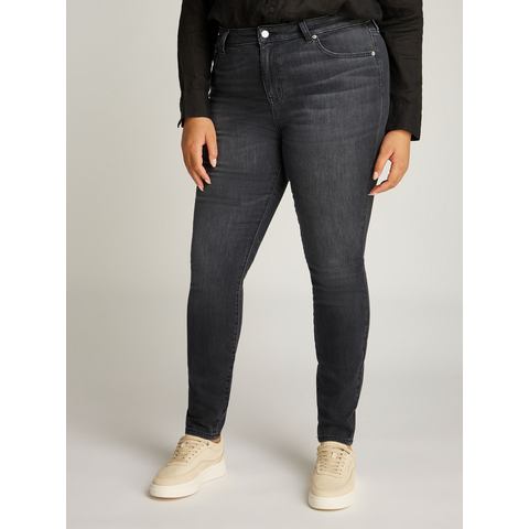 Tommy Jeans Curve Skinny fit jeans CRV MELANY AI0289 in grote maten, met stone wash-look, met logoborduring