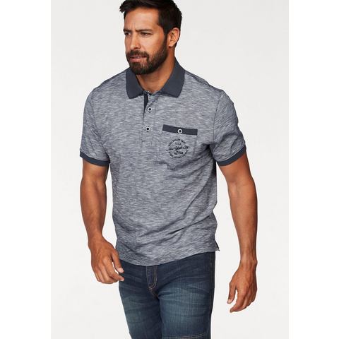 Man's World Poloshirt Korte mouwen, regular fit, gemêleerde structuur, ronde hals