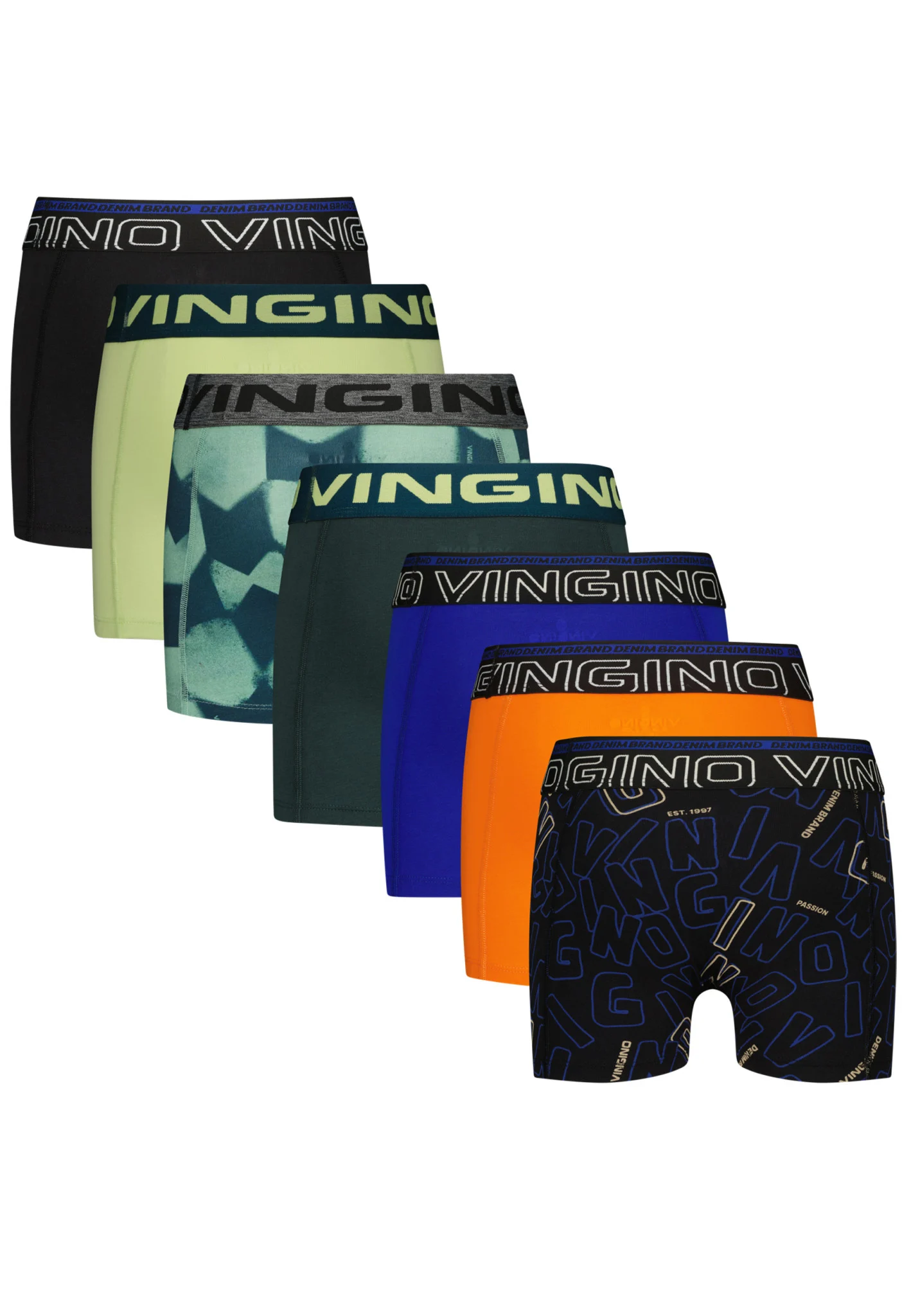 Vingino Jongens ondergoed 7-pack boxers mix dark