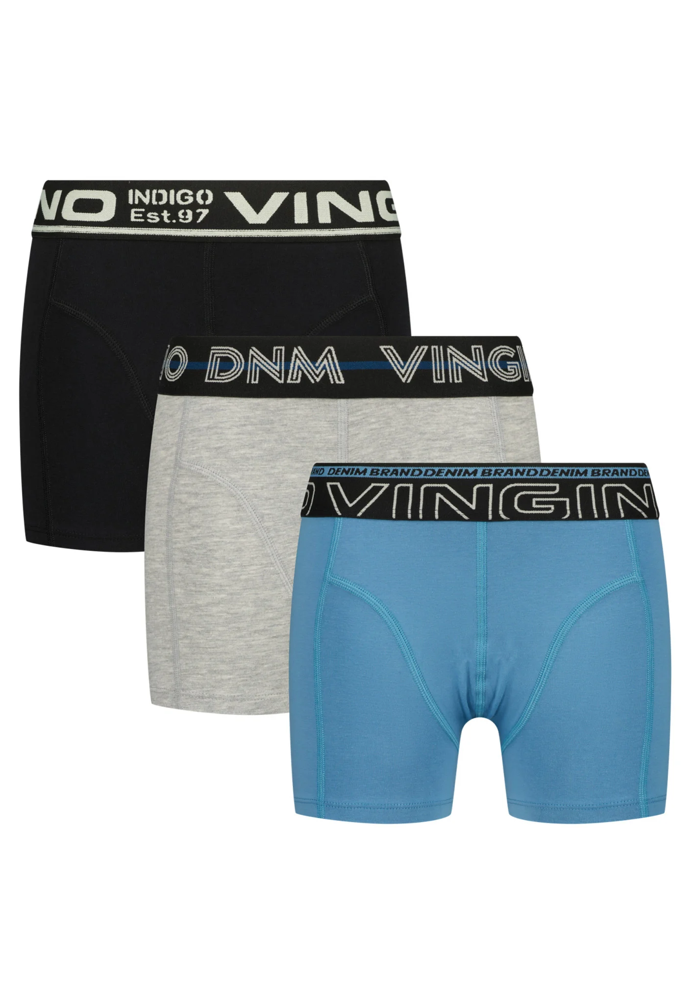 Vingino Jongens ondergoed 3-pack boxers solid waterfall