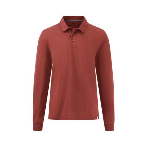 FYNCH-HATTON Poloshirt met lange mouwen met merklabel aan de zoom